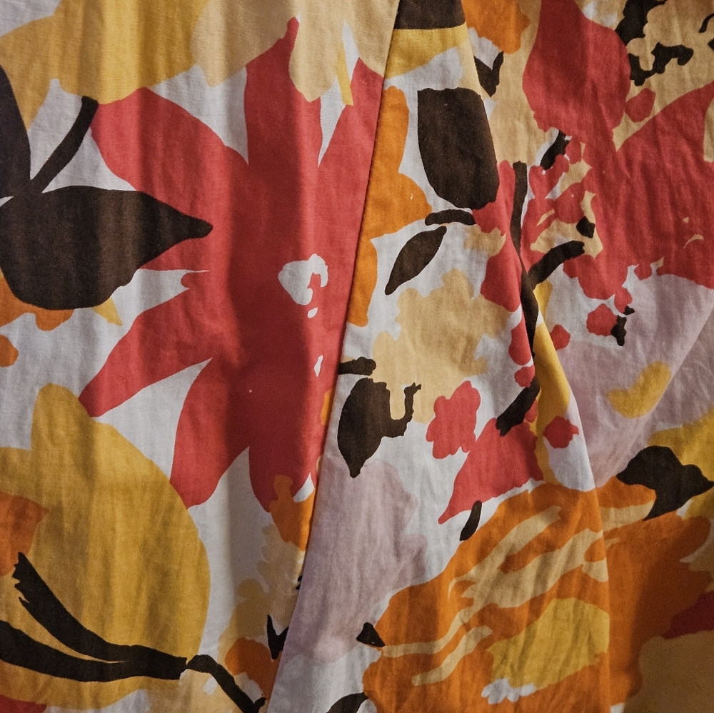 14W cotton sundress, Sleevelss. Madison Leigh. Bright Orange Floral. Cottagecore - Picture 4 of 4